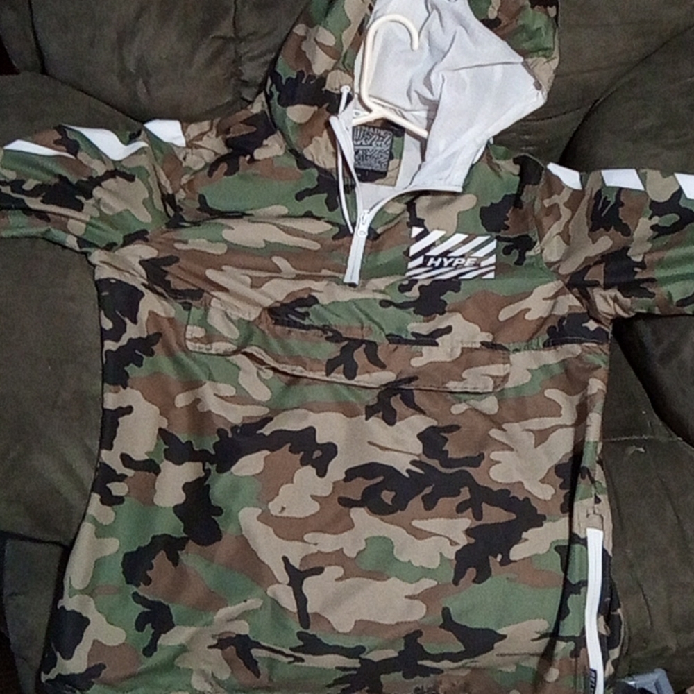 Pullover hooded Camo spring Jacket
